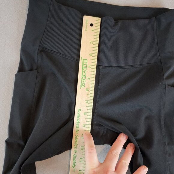 Athleta Leggings Womens Sm Black Excursion Hybrid Ribbed Pockets Classic Workout - Picture 9 of 11